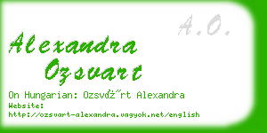 alexandra ozsvart business card